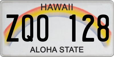 HI license plate ZQO128