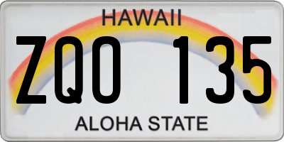 HI license plate ZQO135