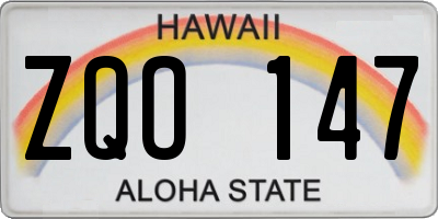 HI license plate ZQO147