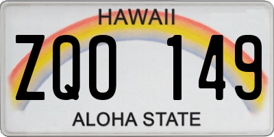 HI license plate ZQO149