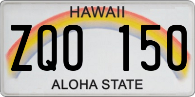 HI license plate ZQO150