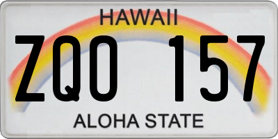HI license plate ZQO157