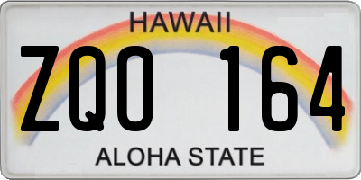 HI license plate ZQO164