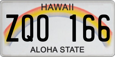 HI license plate ZQO166