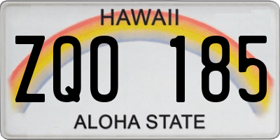 HI license plate ZQO185
