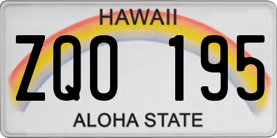 HI license plate ZQO195