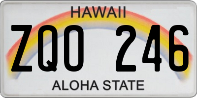 HI license plate ZQO246