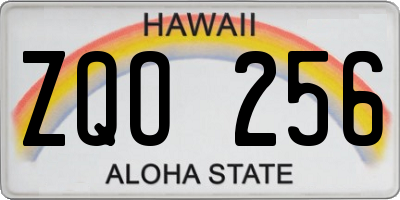 HI license plate ZQO256