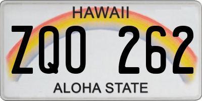 HI license plate ZQO262