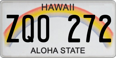HI license plate ZQO272