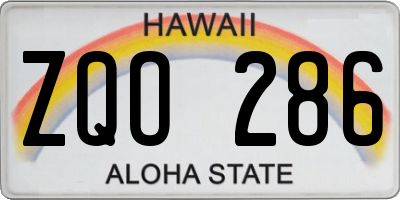 HI license plate ZQO286