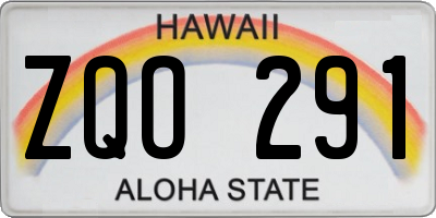 HI license plate ZQO291