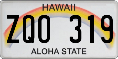 HI license plate ZQO319