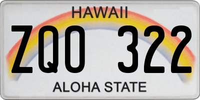HI license plate ZQO322