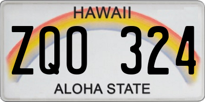 HI license plate ZQO324