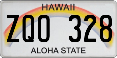 HI license plate ZQO328