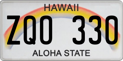 HI license plate ZQO330