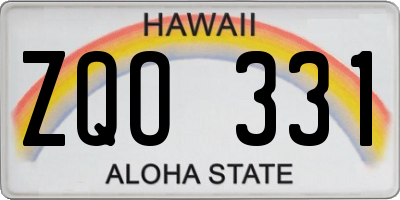 HI license plate ZQO331