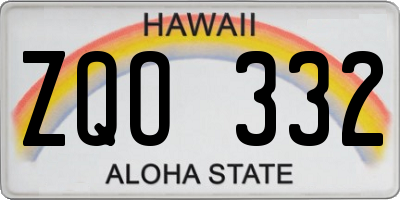 HI license plate ZQO332