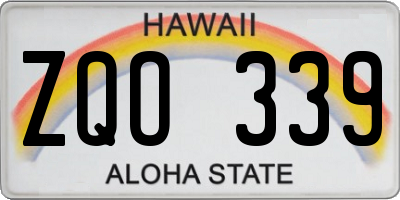 HI license plate ZQO339