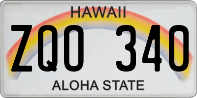 HI license plate ZQO340