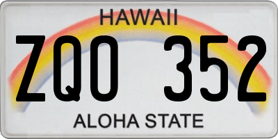 HI license plate ZQO352