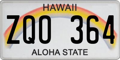 HI license plate ZQO364
