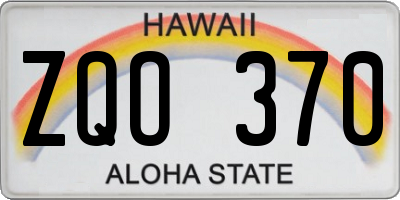 HI license plate ZQO370