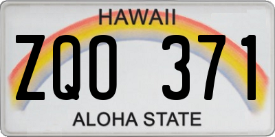 HI license plate ZQO371
