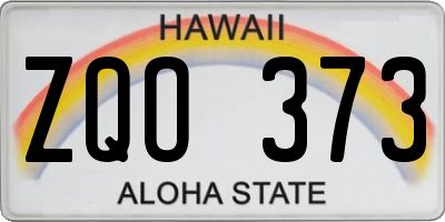 HI license plate ZQO373