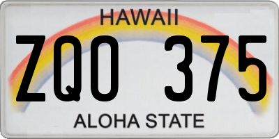 HI license plate ZQO375
