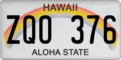 HI license plate ZQO376