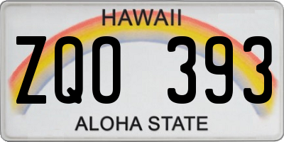 HI license plate ZQO393