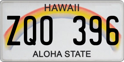 HI license plate ZQO396