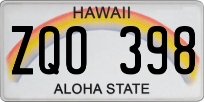 HI license plate ZQO398