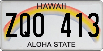 HI license plate ZQO413