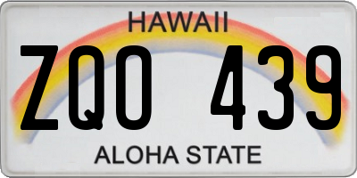 HI license plate ZQO439