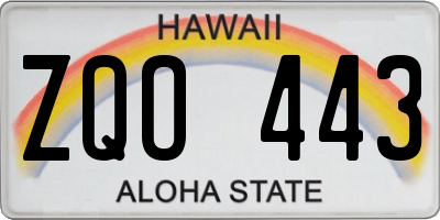 HI license plate ZQO443