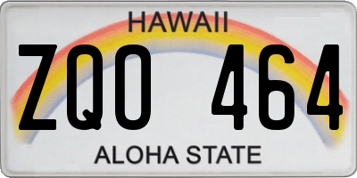 HI license plate ZQO464