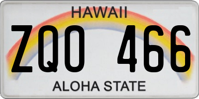HI license plate ZQO466