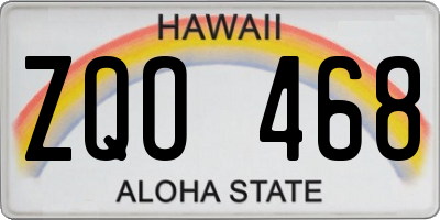 HI license plate ZQO468