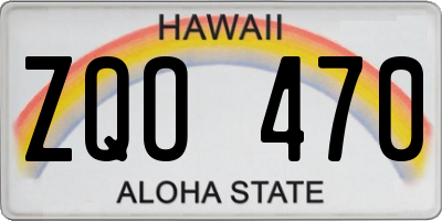 HI license plate ZQO470