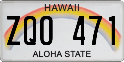 HI license plate ZQO471