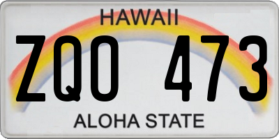 HI license plate ZQO473