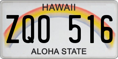 HI license plate ZQO516