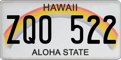 HI license plate ZQO522