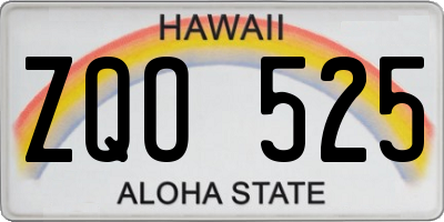 HI license plate ZQO525
