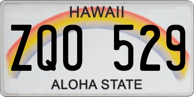 HI license plate ZQO529