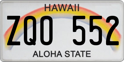 HI license plate ZQO552
