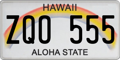 HI license plate ZQO555